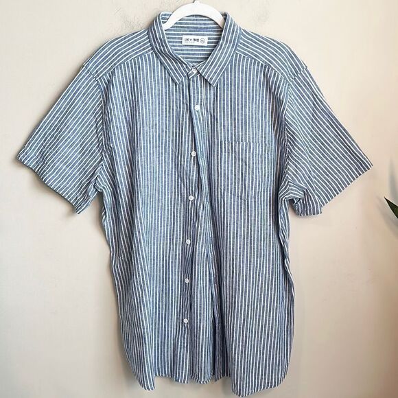 Line Of Trade Linen Blend Striped Shirt XXL - Picture 1 of 5